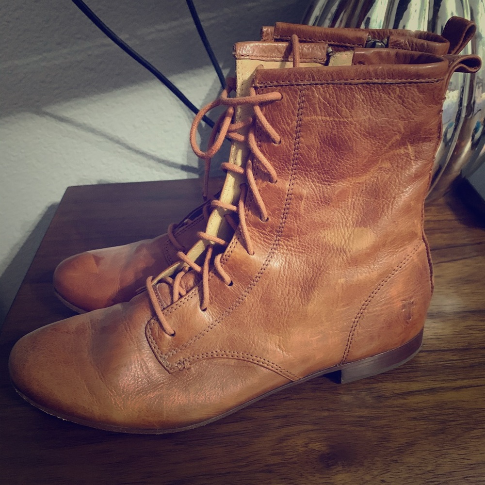 Frye Zip Up Combat Boots